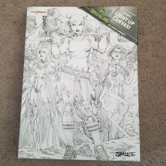 DC Collection- Jim Lee DC Villains Harley Quinn Light Up Canvas (Luminart) - Picture 1 of 4